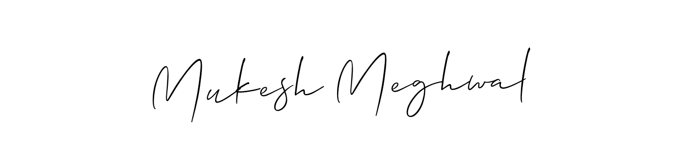 The best way (Allison_Script) to make a short signature is to pick only two or three words in your name. The name Mukesh Meghwal include a total of six letters. For converting this name. Mukesh Meghwal signature style 2 images and pictures png