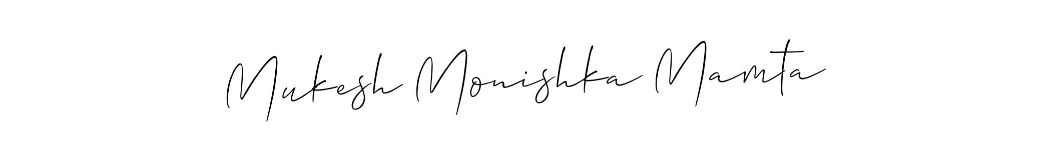 Use a signature maker to create a handwritten signature online. With this signature software, you can design (Allison_Script) your own signature for name Mukesh Monishka Mamta. Mukesh Monishka Mamta signature style 2 images and pictures png