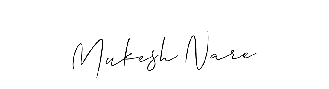 Design your own signature with our free online signature maker. With this signature software, you can create a handwritten (Allison_Script) signature for name Mukesh Nare. Mukesh Nare signature style 2 images and pictures png