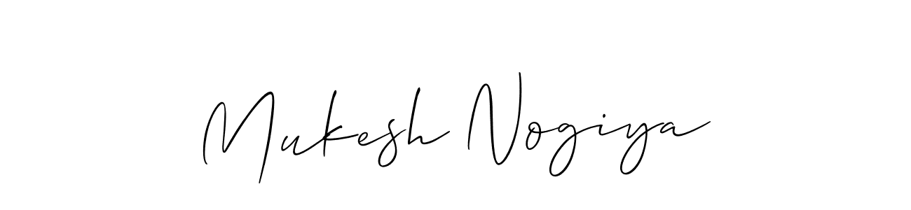 Make a beautiful signature design for name Mukesh Nogiya. With this signature (Allison_Script) style, you can create a handwritten signature for free. Mukesh Nogiya signature style 2 images and pictures png