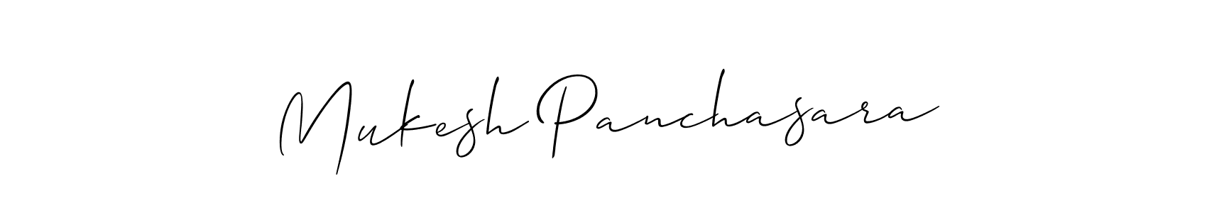 How to make Mukesh Panchasara name signature. Use Allison_Script style for creating short signs online. This is the latest handwritten sign. Mukesh Panchasara signature style 2 images and pictures png
