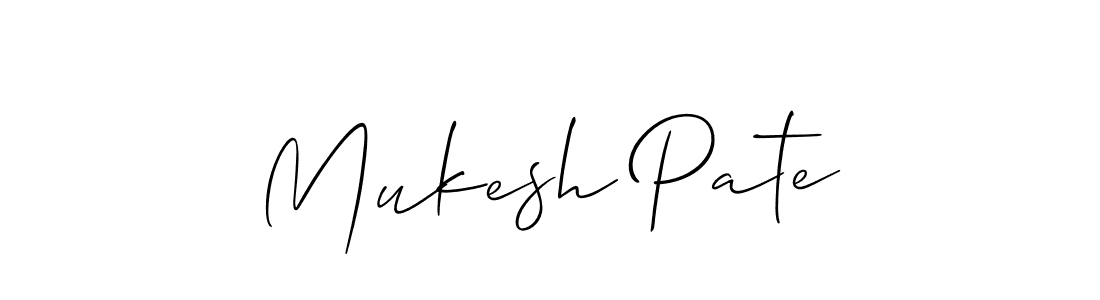 How to make Mukesh Pate name signature. Use Allison_Script style for creating short signs online. This is the latest handwritten sign. Mukesh Pate signature style 2 images and pictures png