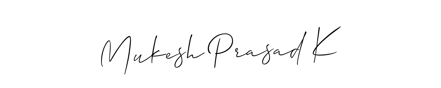 Mukesh Prasad K stylish signature style. Best Handwritten Sign (Allison_Script) for my name. Handwritten Signature Collection Ideas for my name Mukesh Prasad K. Mukesh Prasad K signature style 2 images and pictures png