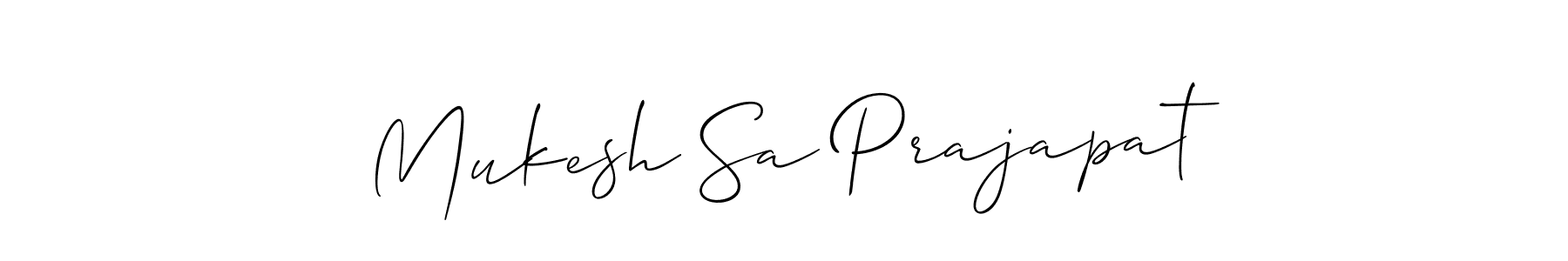 Allison_Script is a professional signature style that is perfect for those who want to add a touch of class to their signature. It is also a great choice for those who want to make their signature more unique. Get Mukesh Sa Prajapat name to fancy signature for free. Mukesh Sa Prajapat signature style 2 images and pictures png