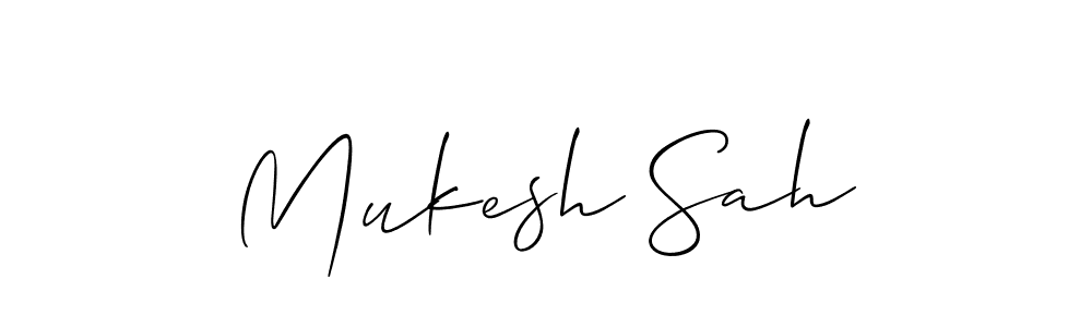 You should practise on your own different ways (Allison_Script) to write your name (Mukesh Sah) in signature. don't let someone else do it for you. Mukesh Sah signature style 2 images and pictures png