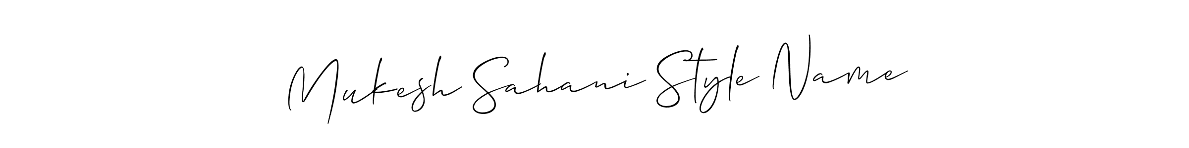 How to make Mukesh Sahani Style Name name signature. Use Allison_Script style for creating short signs online. This is the latest handwritten sign. Mukesh Sahani Style Name signature style 2 images and pictures png