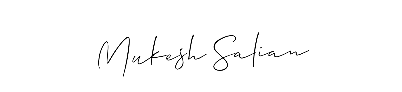 How to make Mukesh Salian signature? Allison_Script is a professional autograph style. Create handwritten signature for Mukesh Salian name. Mukesh Salian signature style 2 images and pictures png