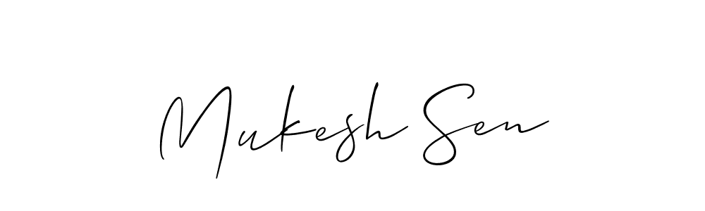 Also You can easily find your signature by using the search form. We will create Mukesh Sen name handwritten signature images for you free of cost using Allison_Script sign style. Mukesh Sen signature style 2 images and pictures png