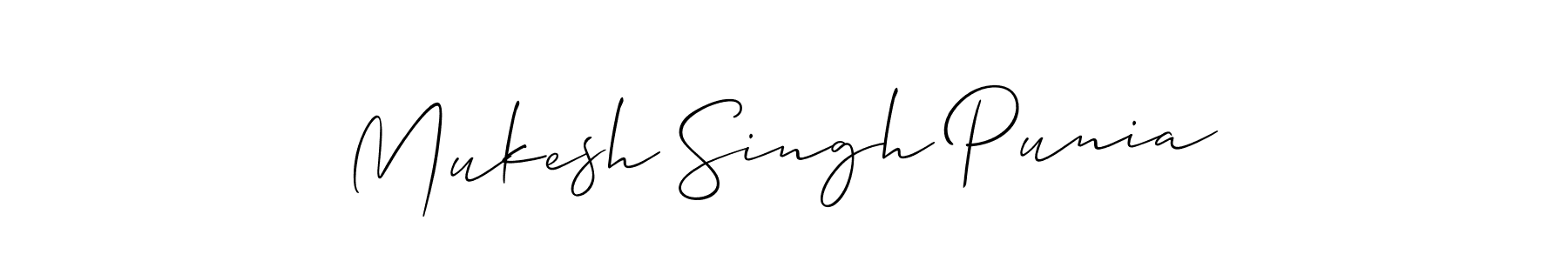 Also You can easily find your signature by using the search form. We will create Mukesh Singh Punia name handwritten signature images for you free of cost using Allison_Script sign style. Mukesh Singh Punia signature style 2 images and pictures png