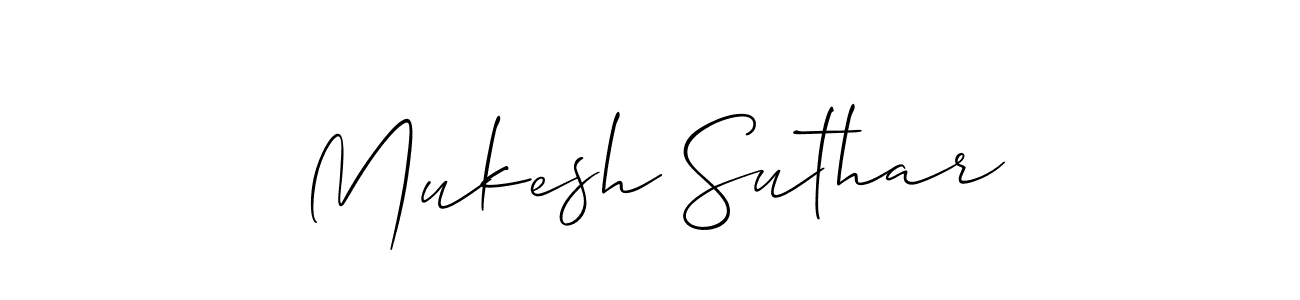 Use a signature maker to create a handwritten signature online. With this signature software, you can design (Allison_Script) your own signature for name Mukesh Suthar. Mukesh Suthar signature style 2 images and pictures png
