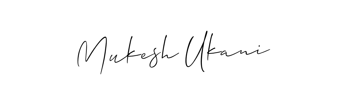 Mukesh Ukani stylish signature style. Best Handwritten Sign (Allison_Script) for my name. Handwritten Signature Collection Ideas for my name Mukesh Ukani. Mukesh Ukani signature style 2 images and pictures png