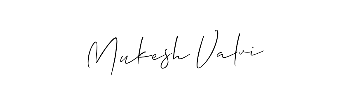 if you are searching for the best signature style for your name Mukesh Valvi. so please give up your signature search. here we have designed multiple signature styles  using Allison_Script. Mukesh Valvi signature style 2 images and pictures png