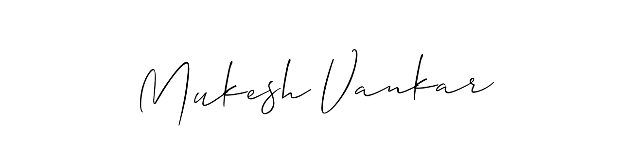 How to make Mukesh Vankar name signature. Use Allison_Script style for creating short signs online. This is the latest handwritten sign. Mukesh Vankar signature style 2 images and pictures png