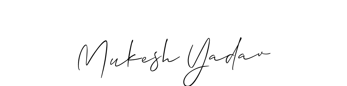 Mukesh Yadav stylish signature style. Best Handwritten Sign (Allison_Script) for my name. Handwritten Signature Collection Ideas for my name Mukesh Yadav. Mukesh Yadav signature style 2 images and pictures png