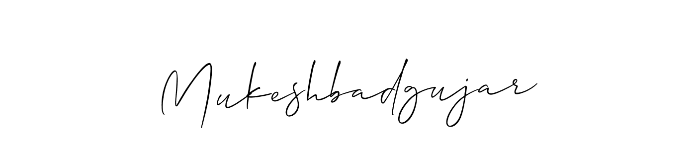 Make a beautiful signature design for name Mukeshbadgujar. With this signature (Allison_Script) style, you can create a handwritten signature for free. Mukeshbadgujar signature style 2 images and pictures png