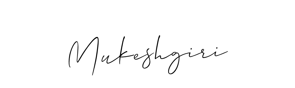 Use a signature maker to create a handwritten signature online. With this signature software, you can design (Allison_Script) your own signature for name Mukeshgiri. Mukeshgiri signature style 2 images and pictures png