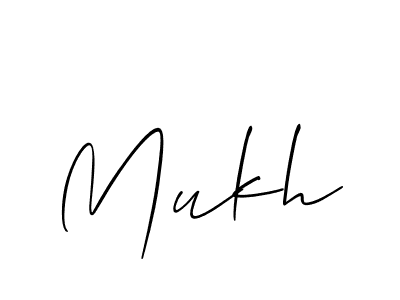 Use a signature maker to create a handwritten signature online. With this signature software, you can design (Allison_Script) your own signature for name Mukh. Mukh signature style 2 images and pictures png