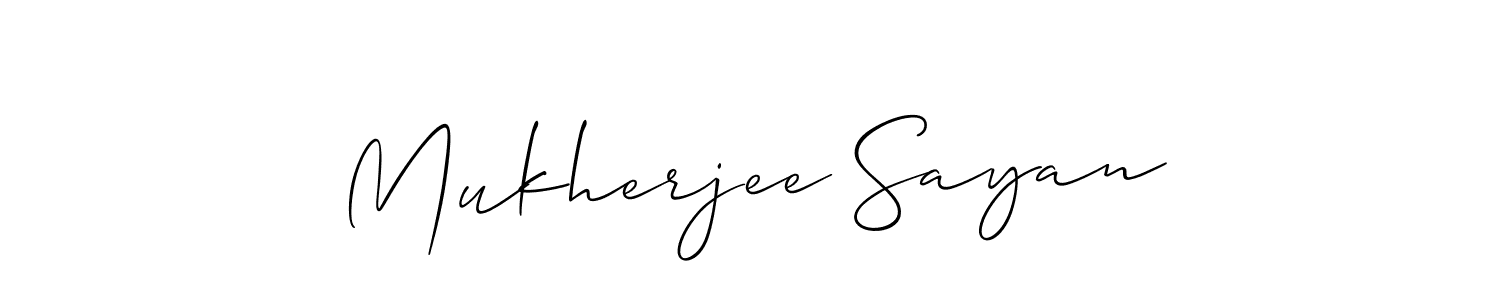 Make a beautiful signature design for name Mukherjee Sayan. With this signature (Allison_Script) style, you can create a handwritten signature for free. Mukherjee Sayan signature style 2 images and pictures png
