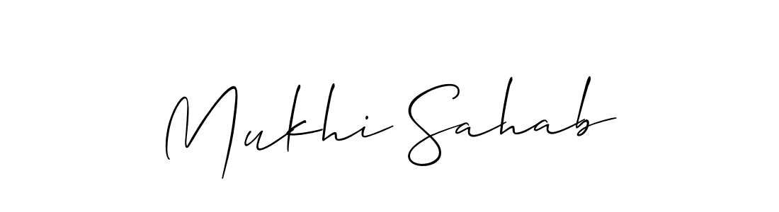 Design your own signature with our free online signature maker. With this signature software, you can create a handwritten (Allison_Script) signature for name Mukhi Sahab. Mukhi Sahab signature style 2 images and pictures png