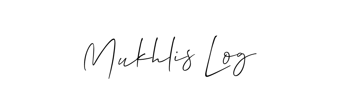 How to make Mukhlis Log name signature. Use Allison_Script style for creating short signs online. This is the latest handwritten sign. Mukhlis Log signature style 2 images and pictures png