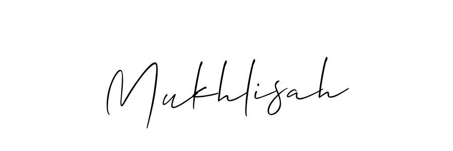 Similarly Allison_Script is the best handwritten signature design. Signature creator online .You can use it as an online autograph creator for name Mukhlisah. Mukhlisah signature style 2 images and pictures png