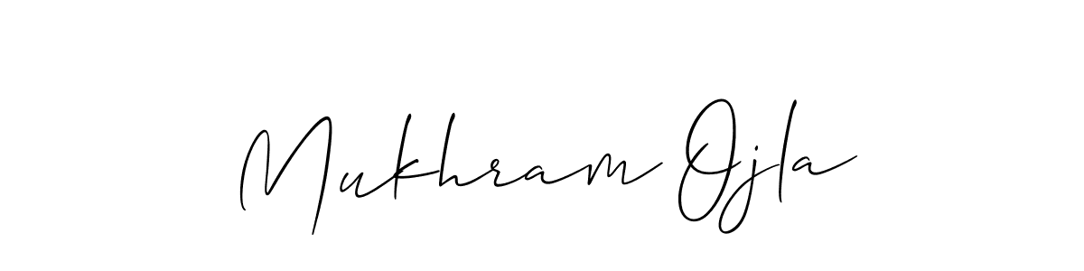 How to make Mukhram Ojla signature? Allison_Script is a professional autograph style. Create handwritten signature for Mukhram Ojla name. Mukhram Ojla signature style 2 images and pictures png