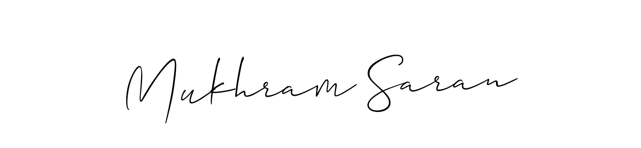 Similarly Allison_Script is the best handwritten signature design. Signature creator online .You can use it as an online autograph creator for name Mukhram Saran. Mukhram Saran signature style 2 images and pictures png