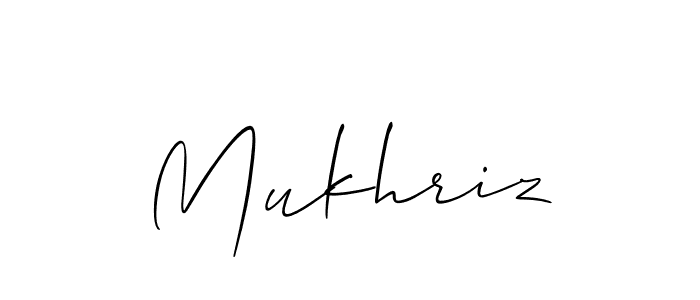 Also we have Mukhriz name is the best signature style. Create professional handwritten signature collection using Allison_Script autograph style. Mukhriz signature style 2 images and pictures png