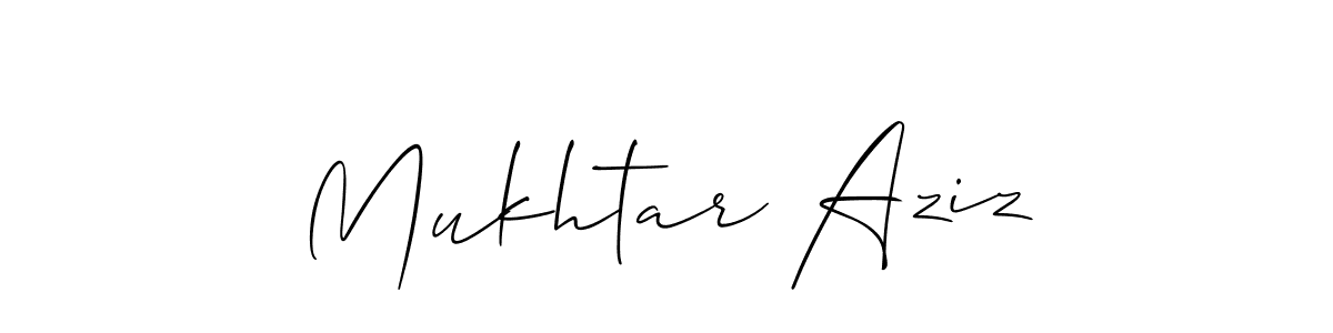It looks lik you need a new signature style for name Mukhtar Aziz. Design unique handwritten (Allison_Script) signature with our free signature maker in just a few clicks. Mukhtar Aziz signature style 2 images and pictures png