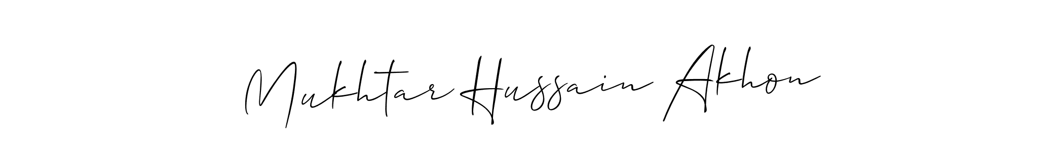 Also we have Mukhtar Hussain Akhon name is the best signature style. Create professional handwritten signature collection using Allison_Script autograph style. Mukhtar Hussain Akhon signature style 2 images and pictures png