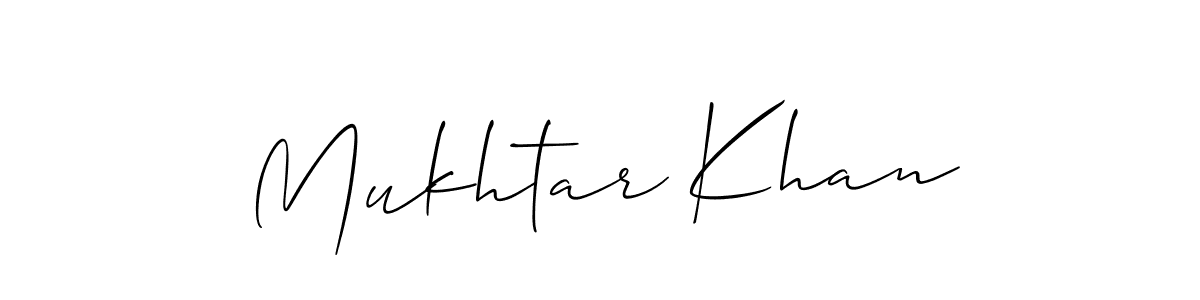 How to make Mukhtar Khan name signature. Use Allison_Script style for creating short signs online. This is the latest handwritten sign. Mukhtar Khan signature style 2 images and pictures png