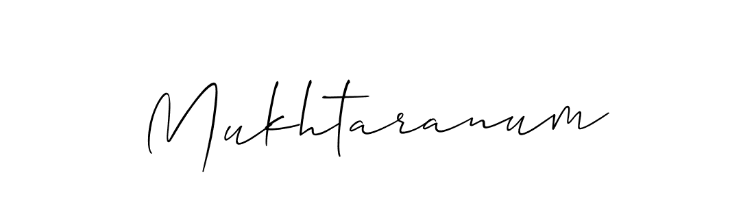 Use a signature maker to create a handwritten signature online. With this signature software, you can design (Allison_Script) your own signature for name Mukhtaranum. Mukhtaranum signature style 2 images and pictures png