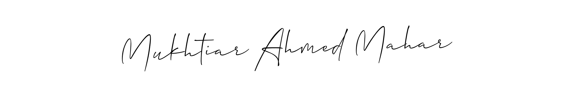 This is the best signature style for the Mukhtiar Ahmed Mahar name. Also you like these signature font (Allison_Script). Mix name signature. Mukhtiar Ahmed Mahar signature style 2 images and pictures png