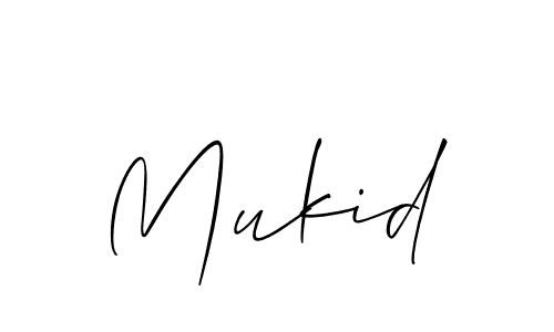 Make a beautiful signature design for name Mukid. With this signature (Allison_Script) style, you can create a handwritten signature for free. Mukid signature style 2 images and pictures png