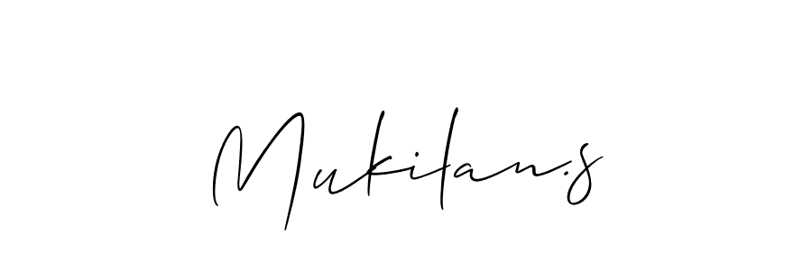 if you are searching for the best signature style for your name Mukilan.s. so please give up your signature search. here we have designed multiple signature styles  using Allison_Script. Mukilan.s signature style 2 images and pictures png