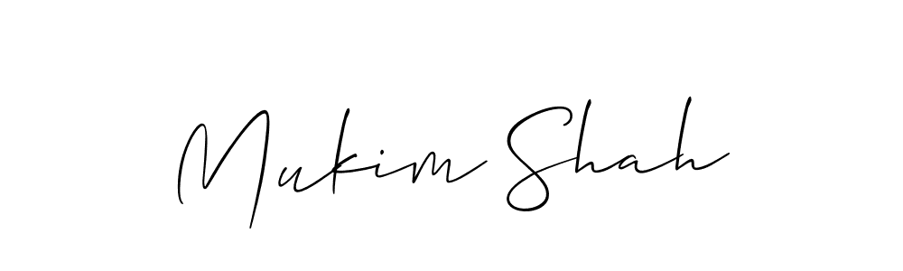 Use a signature maker to create a handwritten signature online. With this signature software, you can design (Allison_Script) your own signature for name Mukim Shah. Mukim Shah signature style 2 images and pictures png