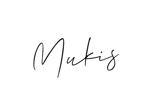 Design your own signature with our free online signature maker. With this signature software, you can create a handwritten (Allison_Script) signature for name Mukis. Mukis signature style 2 images and pictures png