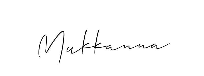 Use a signature maker to create a handwritten signature online. With this signature software, you can design (Allison_Script) your own signature for name Mukkanna. Mukkanna signature style 2 images and pictures png