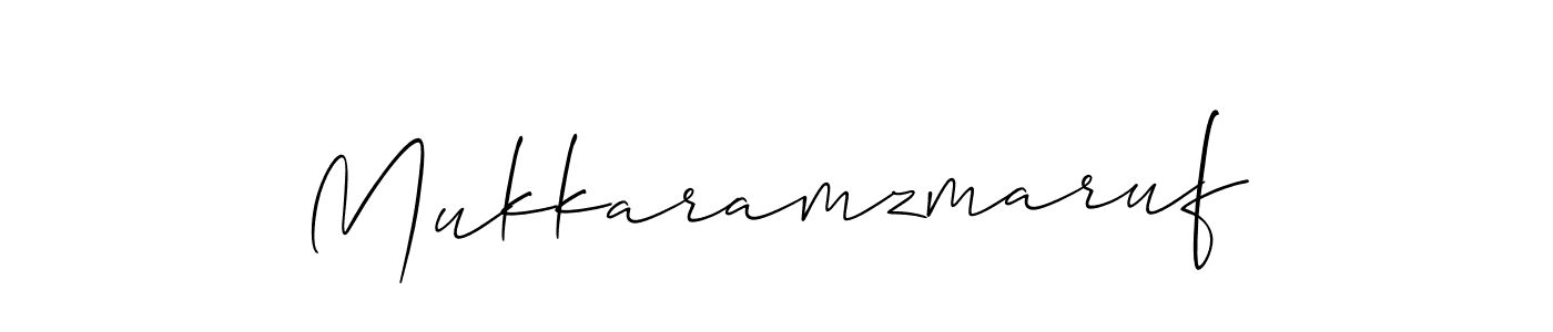 Use a signature maker to create a handwritten signature online. With this signature software, you can design (Allison_Script) your own signature for name Mukkaramzmaruf. Mukkaramzmaruf signature style 2 images and pictures png