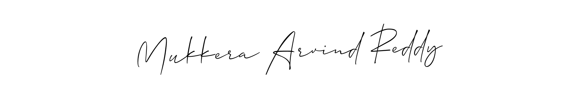 Create a beautiful signature design for name Mukkera Arvind Reddy. With this signature (Allison_Script) fonts, you can make a handwritten signature for free. Mukkera Arvind Reddy signature style 2 images and pictures png