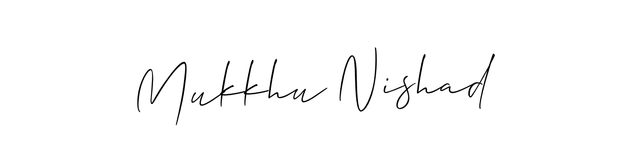 How to make Mukkhu Nishad signature? Allison_Script is a professional autograph style. Create handwritten signature for Mukkhu Nishad name. Mukkhu Nishad signature style 2 images and pictures png