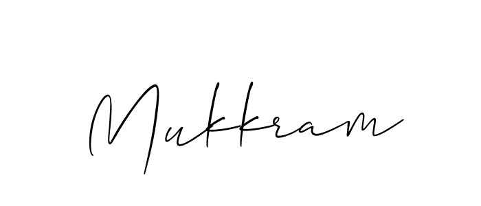 Make a beautiful signature design for name Mukkram. With this signature (Allison_Script) style, you can create a handwritten signature for free. Mukkram signature style 2 images and pictures png