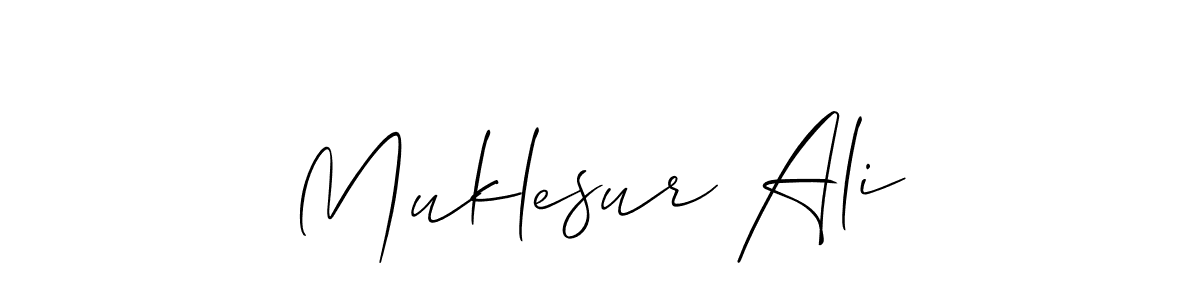 Create a beautiful signature design for name Muklesur Ali. With this signature (Allison_Script) fonts, you can make a handwritten signature for free. Muklesur Ali signature style 2 images and pictures png