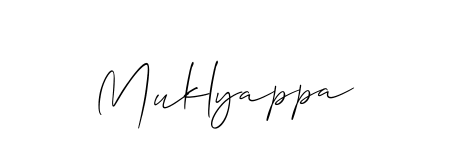 Make a beautiful signature design for name Muklyappa. With this signature (Allison_Script) style, you can create a handwritten signature for free. Muklyappa signature style 2 images and pictures png