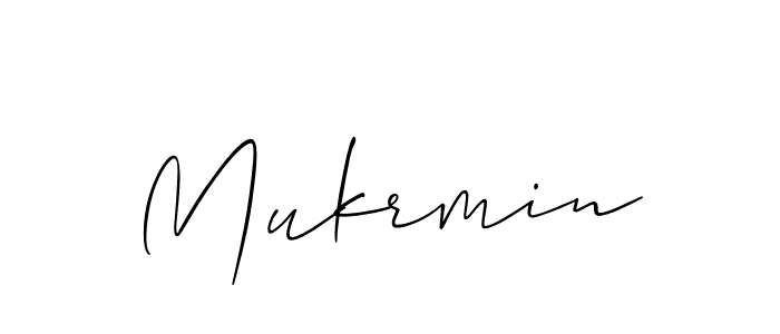 How to make Mukrmin name signature. Use Allison_Script style for creating short signs online. This is the latest handwritten sign. Mukrmin signature style 2 images and pictures png