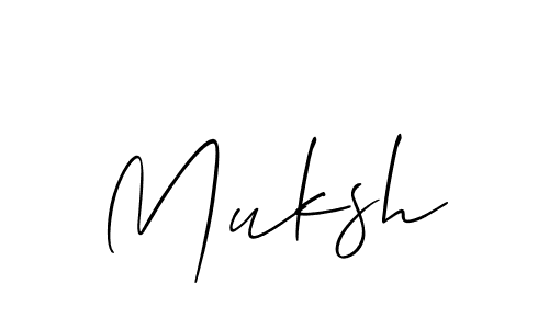 It looks lik you need a new signature style for name Muksh. Design unique handwritten (Allison_Script) signature with our free signature maker in just a few clicks. Muksh signature style 2 images and pictures png