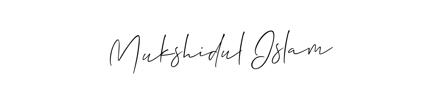 How to make Mukshidul Islam signature? Allison_Script is a professional autograph style. Create handwritten signature for Mukshidul Islam name. Mukshidul Islam signature style 2 images and pictures png