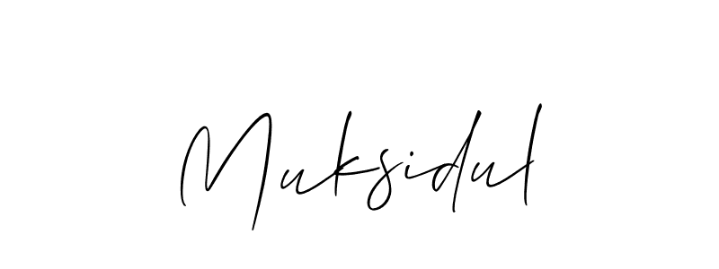 Create a beautiful signature design for name Muksidul. With this signature (Allison_Script) fonts, you can make a handwritten signature for free. Muksidul signature style 2 images and pictures png