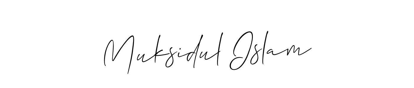 Make a beautiful signature design for name Muksidul Islam. With this signature (Allison_Script) style, you can create a handwritten signature for free. Muksidul Islam signature style 2 images and pictures png