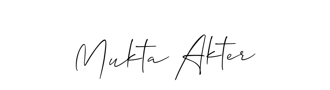 How to make Mukta Akter name signature. Use Allison_Script style for creating short signs online. This is the latest handwritten sign. Mukta Akter signature style 2 images and pictures png